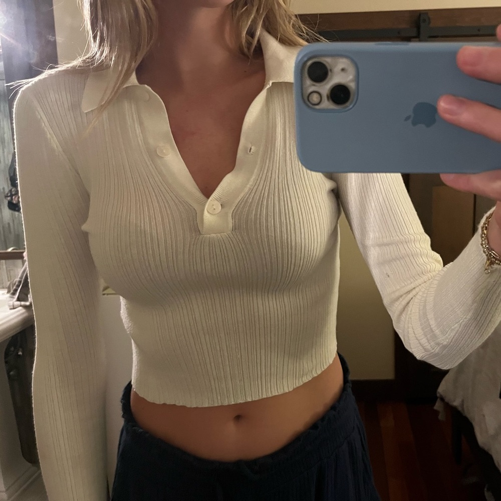 Urban outfitters cropped collared shirt